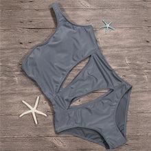Load image into Gallery viewer, Swimsuit One Piece Swimwear 2018 Cutout Women One Shoulder Swimsuits Womens Vintage Bodysuit Solid Trikini Sexy Monokini Woman