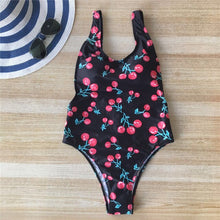 Load image into Gallery viewer, 2019 Women Cherry Printed Swim Wear Badpak Sexy Backless Monokini One Piece Swimsuit Thong Bathing Suit Beach Swimwear Pink