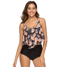 Load image into Gallery viewer, High Waist Bikini 2019 Women Two Piece Big Plus Size Swimwear Sexy Halter Floral Printed Tankini Set Patchwork Beachwear Biquini