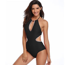 Load image into Gallery viewer, 2019 Woman Bodysuit Sexy High Cut Out Womens Sexy Ribbed High Neck 1 One Piece Swimsuit Backless Swimwear Sexy Bathing Suit